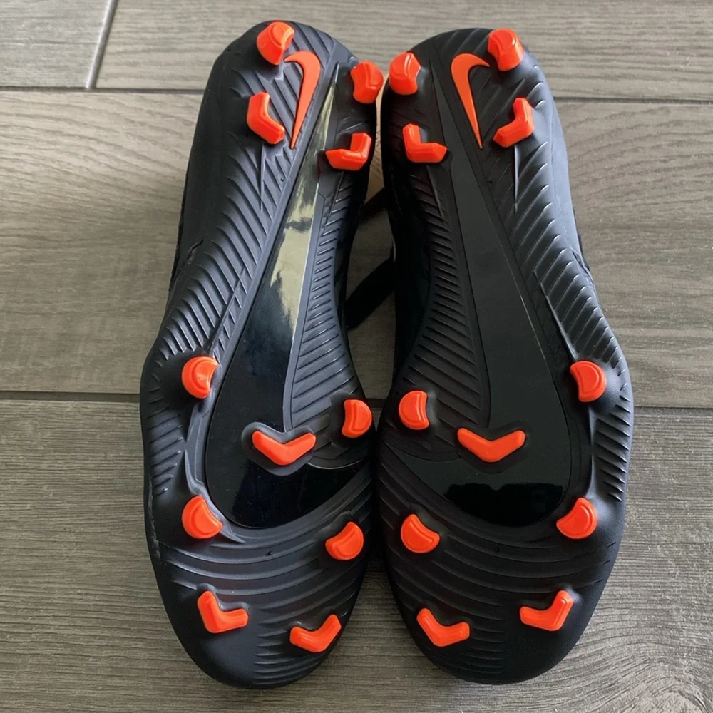 Nike Men’s Black Soccer Cleats with Bright Orange Studs